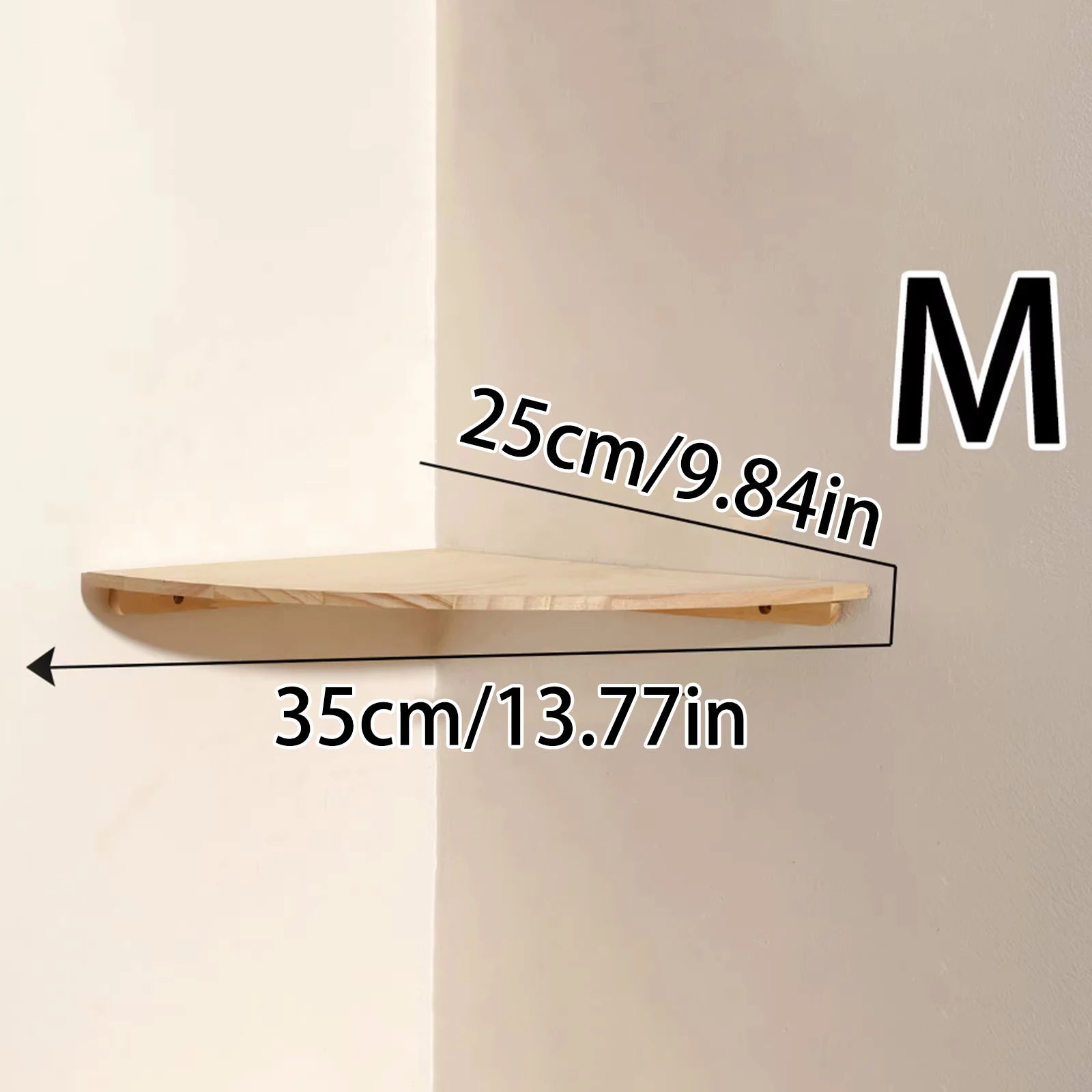Scalloped Wooden Floating Corner Shelf